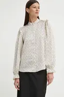 Košile Bruuns Bazaar Acacia Fria dámská, béžová barva, regular, se stojáčkem