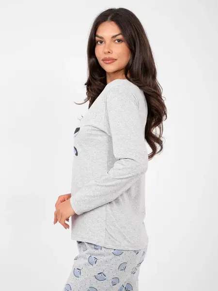 Dámské šedé pyžamo s potiskem