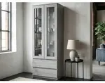 Vysoká vitrína Carlos, šedý betón, šírka 70 cm%