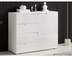 Skrinka Spice, lesklá biela%