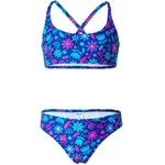 AXONE FLOWERS Dívčí dvoudílné plavky, modrá, velikost