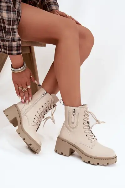 Kožené dámské kotníkové boty na klínu vyhřívané Vinceza