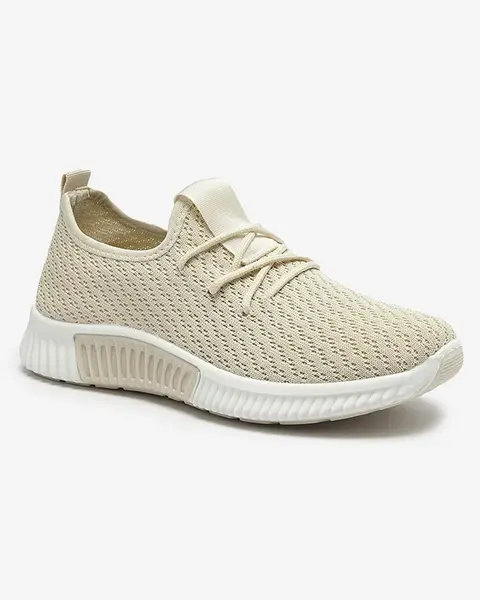 Resti Beige women's fabric sports shoes Vobbu- Footwear