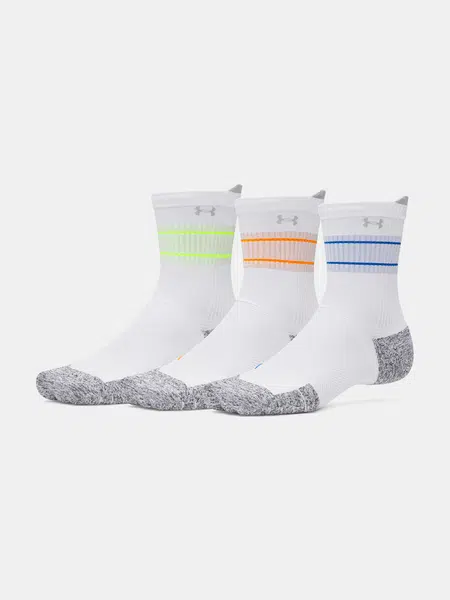 Unisexové ponožky Under Armour UA Velociti Run Cush 3p Crew-WHT - unisex
