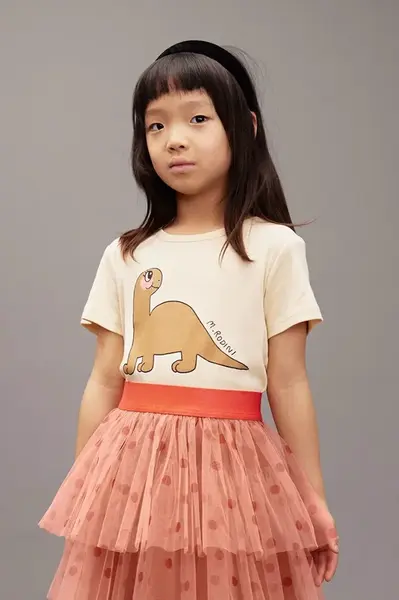Mini Rodini Detské bavlnené tričko Mini Rodini Dino