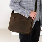 Pánská kožená taška přes rameno Greenwood Elliot - tmavě hnědá