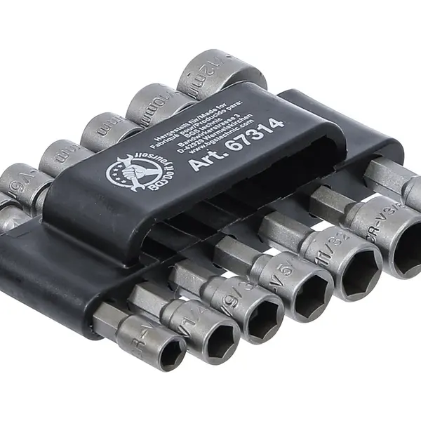 BGS Do it yourself Nástrčné hlavice 1/4" 6hranné, metrické a palcové, sada 14 ks