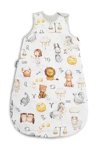 SENSILLO Spací vak mušelín, bavlna, Zvěrokruh, 80x50cm, M - šedý