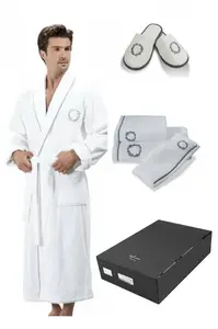 Soft Cotton Luxusný pánsky župan SEHZADE s uterákom a s papučky
