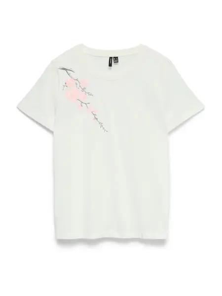VERO MODA Tričko  sivá / ružová / biela