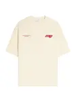 Bershka Tričko  svetlobéžová / červená