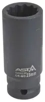 Hlavice nástrčná úderová 1/2" 27 mm, 12hranná, prodloužená 78 mm - ASTA Velikost: 23 mm