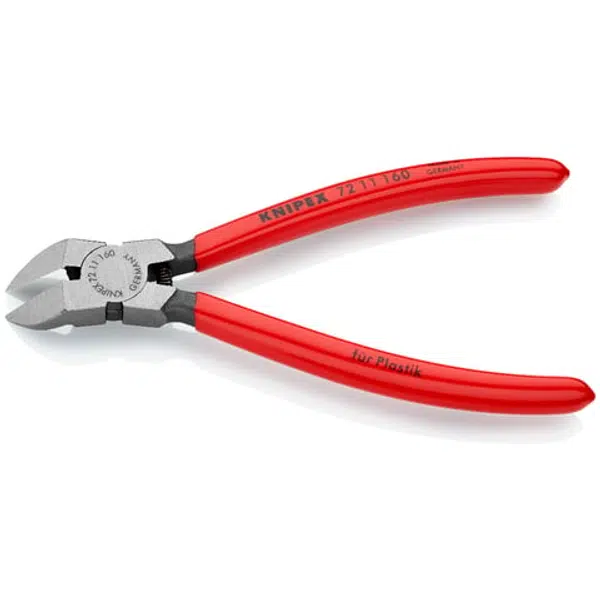 Boční štípací kleště na plasty, zahnuté, 160 mm - KNIPEX 72 11 160