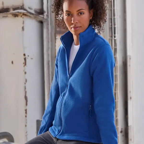 Blue women's fleece with stand-up collar Russell