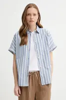 Bavlněná košile Marc O'Polo dámská, modrá barva, relaxed, s klasickým límcem, 5000006446