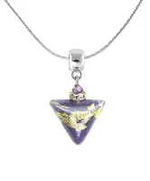 Lampglas Nádherný náhrdelník Purple Triangle s 24karátovým zlatem v perle Lampglas NTA10