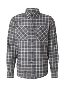 DAN FOX APPAREL Košeľa 'Daniel'  sivá / červená / biela