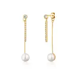 JVD Stylové pozlacené náušnice 2v1 se zirkony SVLE1585XD2GP00