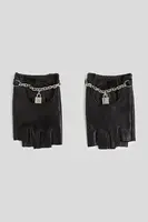 Kožené rukavice Karl Lagerfeld K/AUTOGRAPH dámské, černá barva, A3W33031