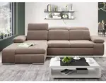 Rohová sedacia súprava Odessa, svetlo hnedá látka, ľavý roh%