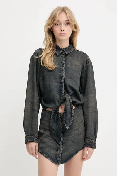 Šaty Diesel DE-SUSAN-S šedá barva, midi, A19018.068TE