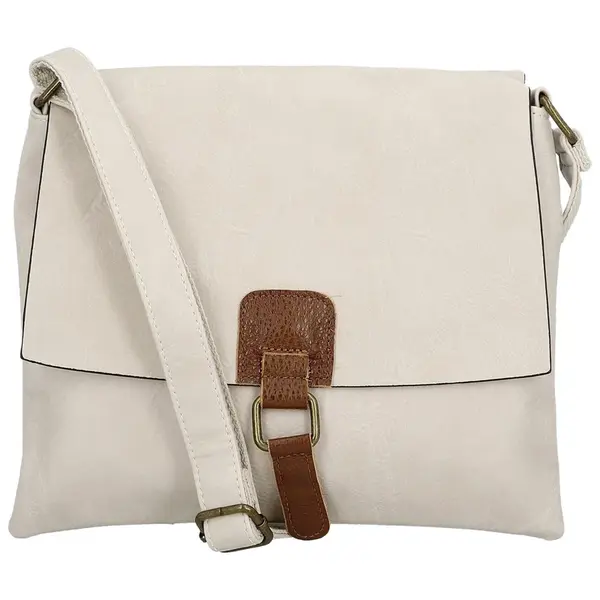 Trendy dámská koženková crossbody kabelka Ada, béžová