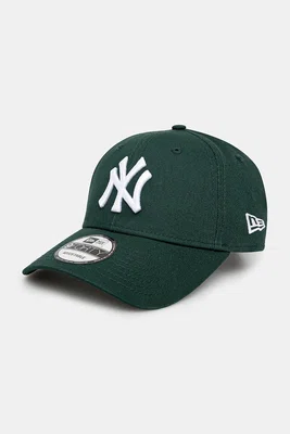 Bavlněná baseballová čepice New Era zelená barva, s aplikací, 60471456