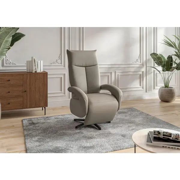 Sit & More KŘESLO, kůže, šedá