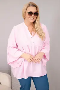 Kesi dámská viskózová plus-size halenka s volánovými rukávy
