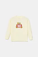 Dětské bavlněné tričko s dlouhým rukávem Vans Cuddle Bear žlutá barva, VN000MG7E301