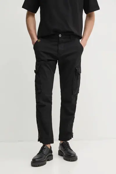 Kalhoty Alpha Industries Task Force Pant pánské, černá barva, ve střihu cargo, 106203