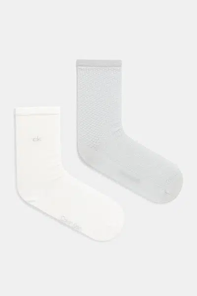 Ponožky Calvin Klein 2-pack dámské, šedá barva, 701232094