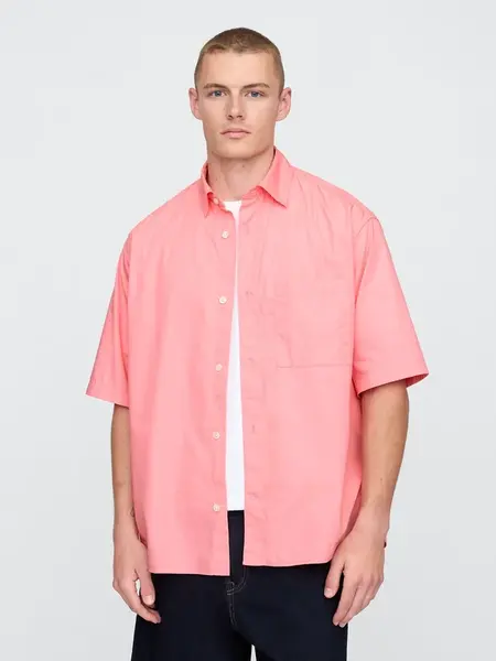 GAP Oversize popelínová košile - Pánské