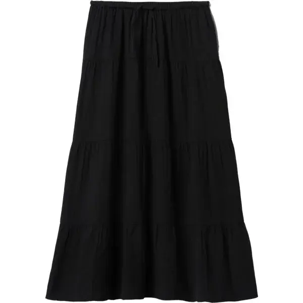 GAP GAUZE TIERED Dámska sukňa, čierna, veľkosť