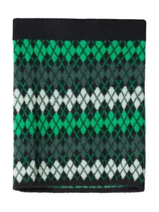 Bershka Sukňa  zelená / jedľová / biela