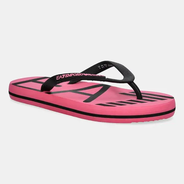 Žabky EA7 Emporio Armani dámské, růžová barva, na plochém podpatku, XK196.XCQ004