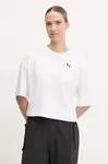 Bavlněné tričko Puma dámské, bílá barva, 629743