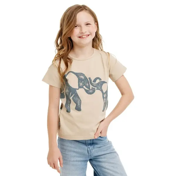 Bushman Dětské bavlněné tričko Laba, pískově hnědé 116