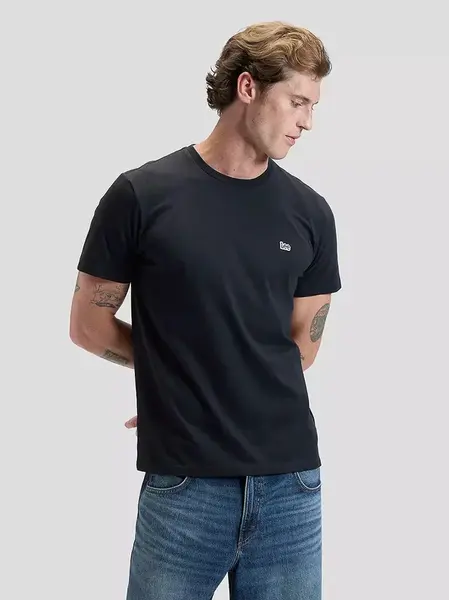 Pánské tričko LEE SS PATCH LOGO TEE WASHED BLACK 112376604 Velikost: 3XL