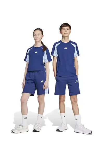 Dětské kraťasy adidas tmavomodrá barva, s potiskem, nastavitelný pas, JI6232