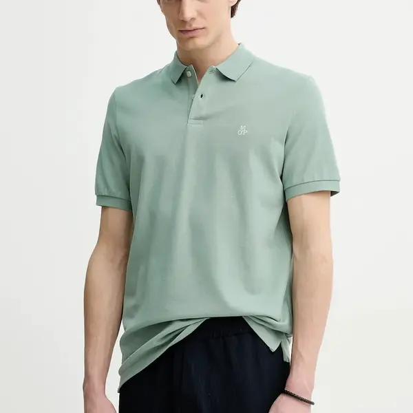Bavlněné polo tričko Marc O'Polo zelená barva, 523223053092