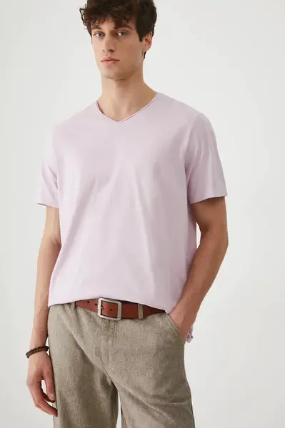 Bavlněné tričko Medicine pánské, fialová barva