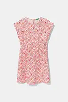 Dětské bavlněné šaty United Colors of Benetton oranžová barva, midi, 4MMDCV03F