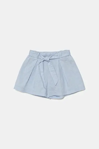 Dětské plátěné šortky United Colors of Benetton modrá barva, nastavitelný pas, 43WBG902G