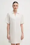 Šaty s příměsí lnu Calvin Klein