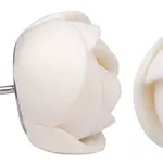 Troli Bílé náušnice puzetky kytičky