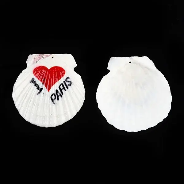 Printed Natural Freshwater Shell Big Pendants
