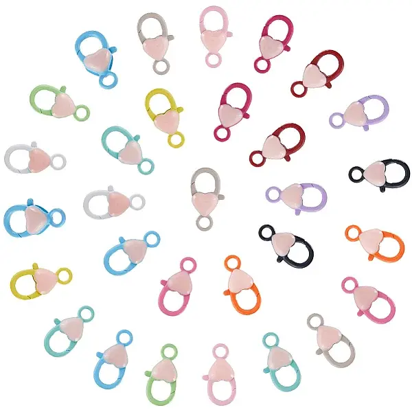 36Pcs Spray Painted Alloy Lobster Claw Clasps