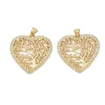 Brass Micro Pave Cubic Zirconia Pendants