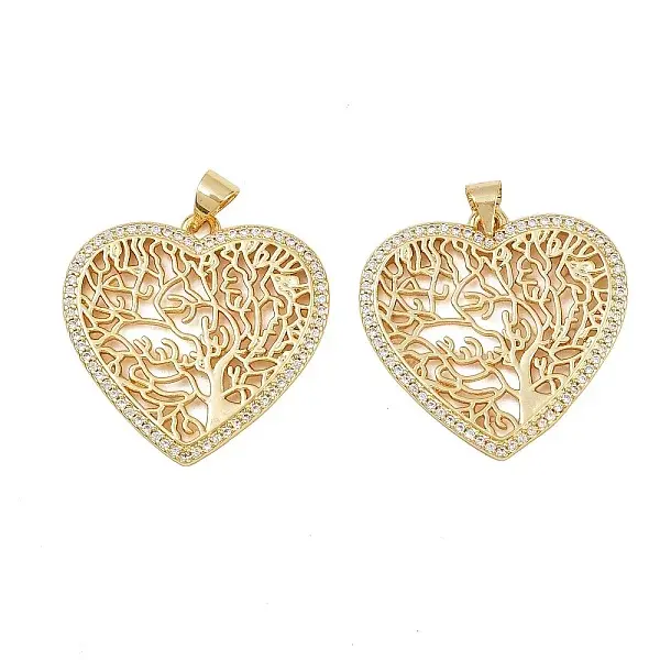 Brass Micro Pave Cubic Zirconia Pendants